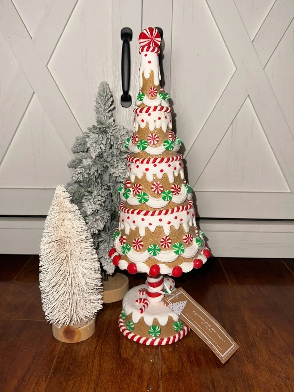 Cupcakes & Cashmere Red and Green Peppermint Christmas Tree Holiday Decor